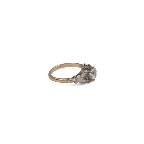 9ct gold hallmarked London solitaire diamond ring, the princess cut