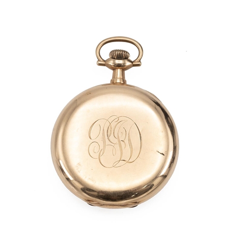 226 - American Illinois gilt open faced pocket watch the white dial with subsidiary seconds dial, case num... 