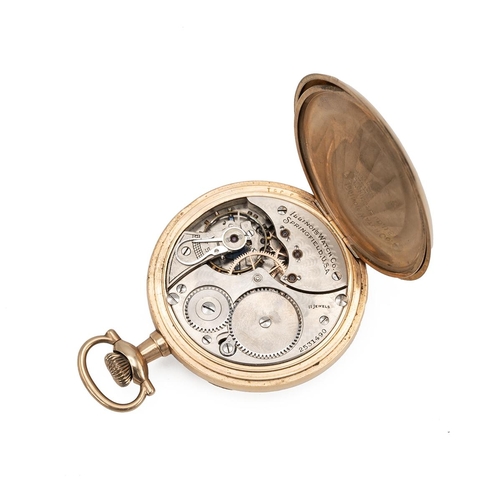 226 - American Illinois gilt open faced pocket watch the white dial with subsidiary seconds dial, case num... 