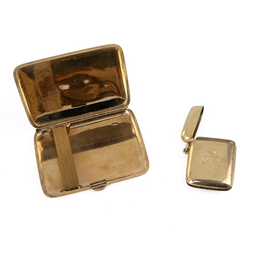 239 - 9ct Gold cigarette case and matching vesta case hallmarked Chester 1910 with inscription Dr D.W.Coll... 