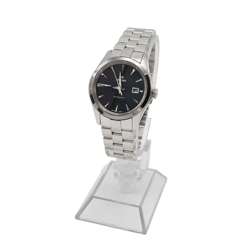 257 - Ladies Rado Automatic Hyperchrome wristwatch, stainless steel, 32mm case, black dial, polished steel... 