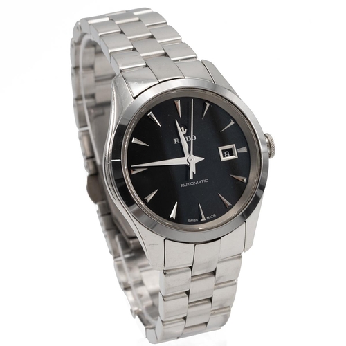 257 - Ladies Rado Automatic Hyperchrome wristwatch, stainless steel, 32mm case, black dial, polished steel... 