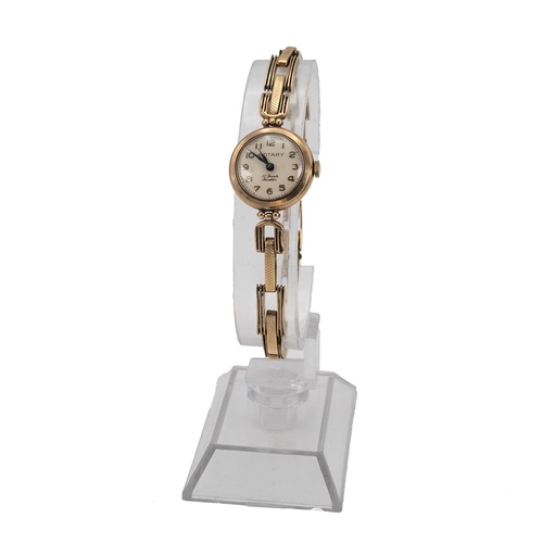 290 - 9ct gold hallmarked ladies Rotary Incabloc 17 jewels wristwatch with 9ct gold hallmarked strap total... 