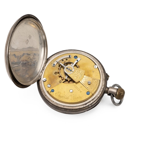 312 - Bravingtons King's & Ludgate Hill sterling silver pocketwatch. Keyless winding, 53mm case, white... 