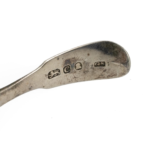 424 - Silver to include: a small ladle hallmarked Dublin 1824 by Walter Peter; a caddy spoon hallmarked, n... 