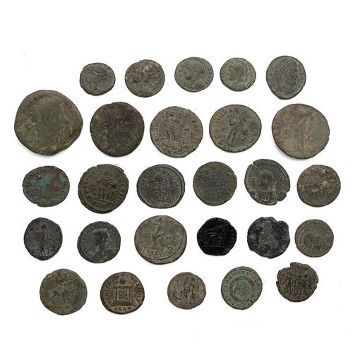 14 - Twenty-seven (27) Roman bronzes, detecting finds, including a mixture of types. Grades: varied, some... 