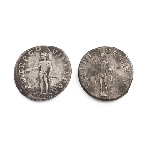 6 - Two (2) Trajan (98-117 AD) silver Denarii, including Genius holding patera and ears of corn (nF); an... 