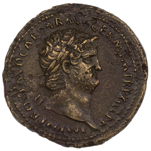 4 - Nero (54-68 AD) orichalcum Sestertius, Lugdunum. Obverse: laureate head right, 'IMP NERO CLAVD CAESA... 