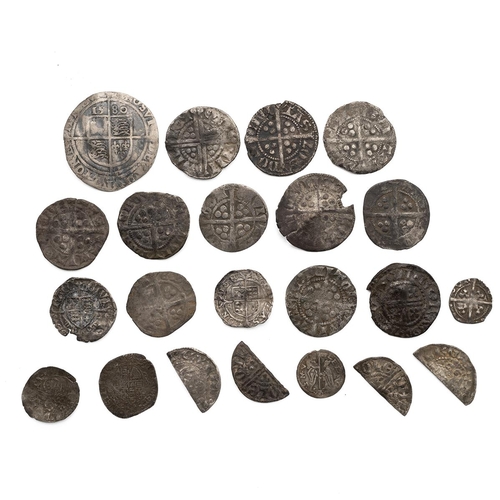 28 - Twenty-two (22) British hammered silver coins, mix of denominations, including Short Cross Pennies t... 