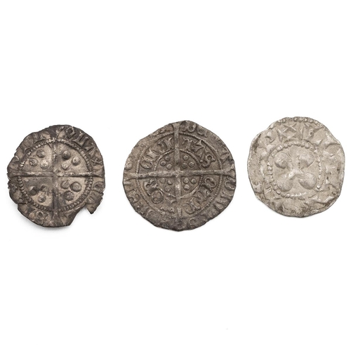 29 - Three (3) Hammered silver coins, including Henry VI Penny, rosette-mascle issue (high-grade, damaged... 