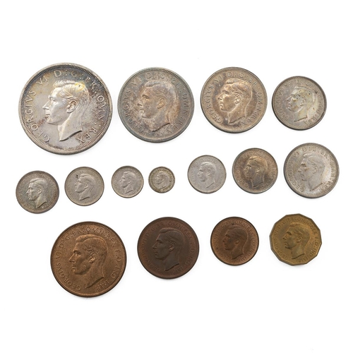 109 - 1937 George VI specimen proof 15-coin set, including 1937-dated Crown, Halfcrown, Florin, English Sh... 