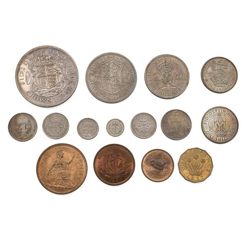 109 - 1937 George VI specimen proof 15-coin set, including 1937-dated Crown, Halfcrown, Florin, English Sh... 