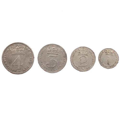 59 - 1820 George III silver four-coin Maundy Money set (S 3792, ESC 2424, Bull 2242), including Fourpence... 