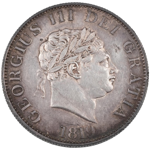 48 - 1819 George III silver Halfcrown (S 3789, ESC 623, Bull 2102). Obverse: small laureate head, right, ... 