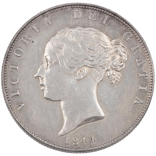 77 - 1844 Victoria silver Halfcrown (S 3888, ESC 677, Bull 2720). Obverse: Young Head with two plain fill... 