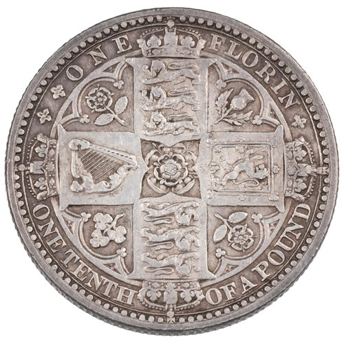 80 - 1849 Victoria silver 'Godless' Florin (S 3890, ESC 802, Bull 2815). Obverse: crowned Gothic-type A b... 