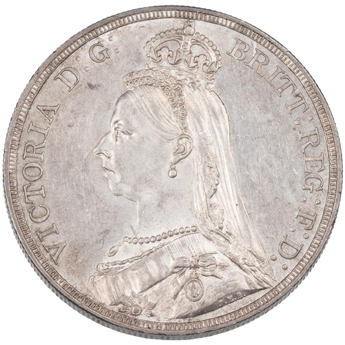 72 - 1887 Victoria silver Crown (S 3921, ESC 296, Bull 2585). Obverse: crowned Jubilee bust, left, 'VICTO... 