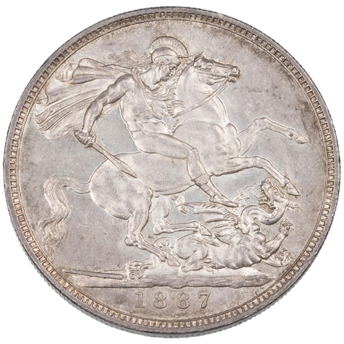 72 - 1887 Victoria silver Crown (S 3921, ESC 296, Bull 2585). Obverse: crowned Jubilee bust, left, 'VICTO... 