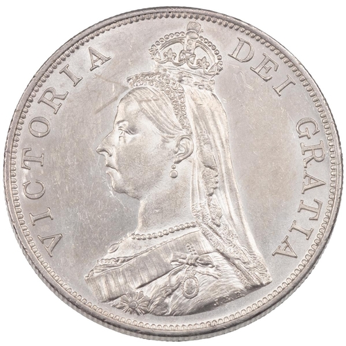 75 - 1887 Victoria silver Double Florin, Arabic date (S 3923, ESC 395, Bull 2697). Obverse: Jubilee head,... 