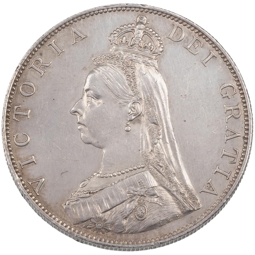 76 - 1887 Victoria silver Double Florin, Roman date (S 3922, ESC 394, Bull 2695). Obverse: Jubilee head, ... 