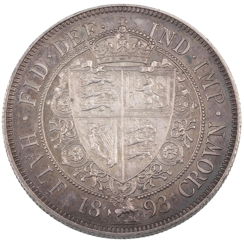 79 - 1893 Victoria silver proof Halfcrown, dies 2+B (S 3938, ESC 727, Bull 2779). Obverse: old veiled hea... 