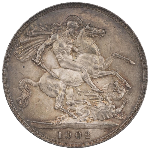 97 - 1902 Edward VII silver Crown (S 3978, ESC 361, Bull 3560). Obverse: right-facing bare-headed bust wi... 