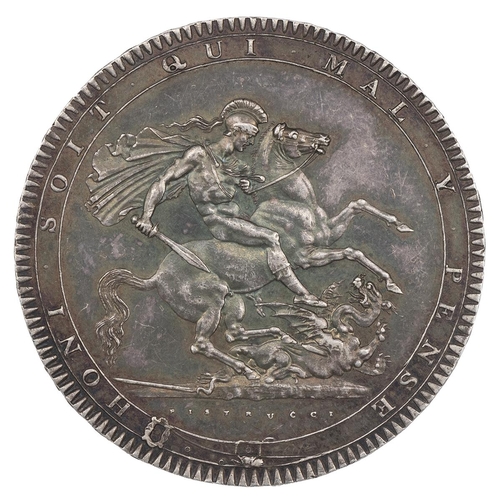 43 - 1819 George III silver Crown, LIX (S 3787, ESC 215, Bull 2010). Obverse: large laureate bust, 'GEORG... 