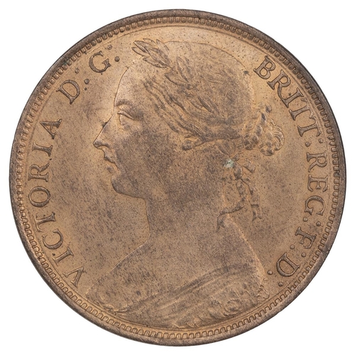 93 - 1887 Victoria bronze Penny (S 3954). Obverse: type 12 laureate bust, left, 'VICTORIA D: G: BRITT: RE... 