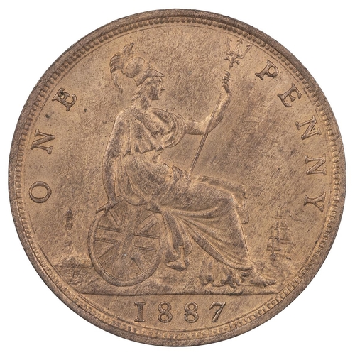 93 - 1887 Victoria bronze Penny (S 3954). Obverse: type 12 laureate bust, left, 'VICTORIA D: G: BRITT: RE... 