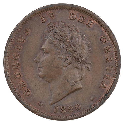 68 - 1826 George IV copper Penny, second issue (S 3823). Obverse: smaller laureate bust, left, date (1826... 