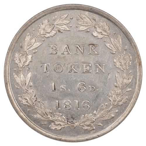 49 - 1816 George III silver Eighteenpence Bank Token (S 3772, ESC 979, Bull 2123). Obverse: second bust, ... 