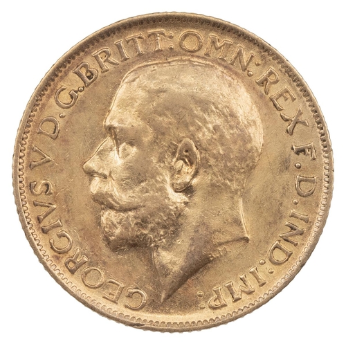 100 - 1912 George V gold Sovereign (S 3996, Marsh 214). Obverse: bare head, right, 'GEORGIVS V D. G. BRITT... 