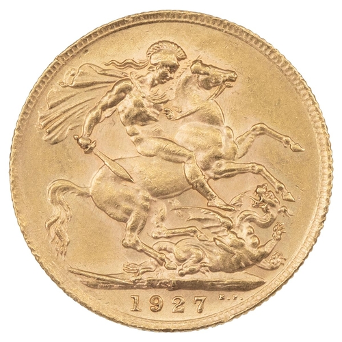 101 - 1927-SA George V gold Sovereign, South Africa (S 4004, Marsh 291). Obverse: bare head, left, 'GEORGI... 