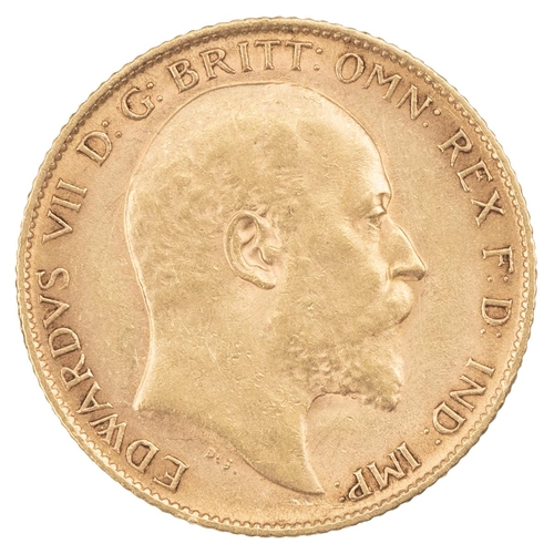 95 - 1909 Edward VII gold Half Sovereign (S 3974B, Marsh 512). Obverse: bare head, right, 'EDWARDVS VII D... 