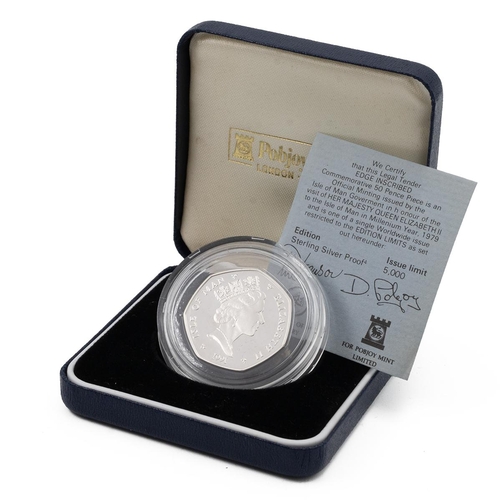 170 - Isle Of Man, 1991 silver proof Christmas 50p, Nativity Scene. Obverse: Elizabeth II with 'ISLE OF MA... 