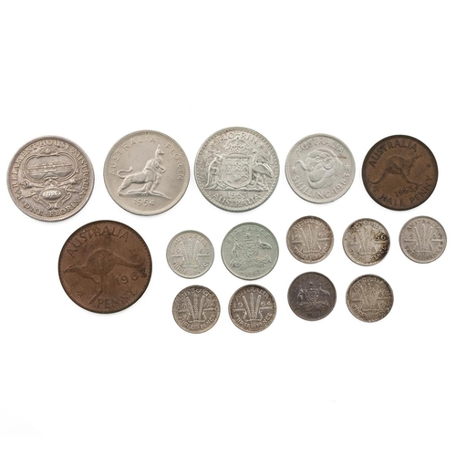 141 - Fifteen (15) Australian coins, including 1924 George V silver Threepence, 1927 Parliament House silv... 