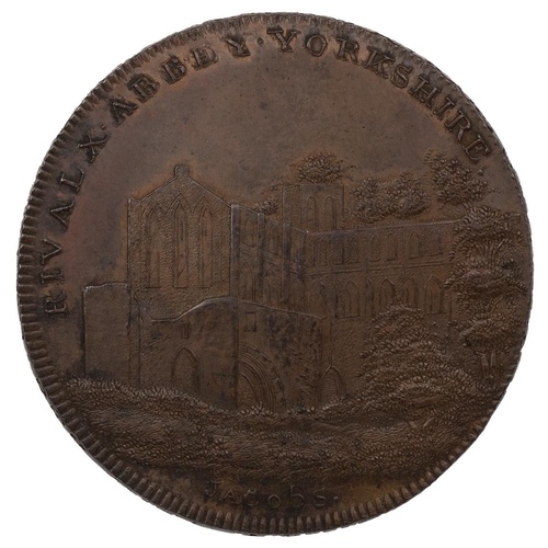 216 - Skidmore's Clerkenwell series copper Penny token, Rivaulx Abbey (DH Middlesex 159). Obverse: ruins o... 