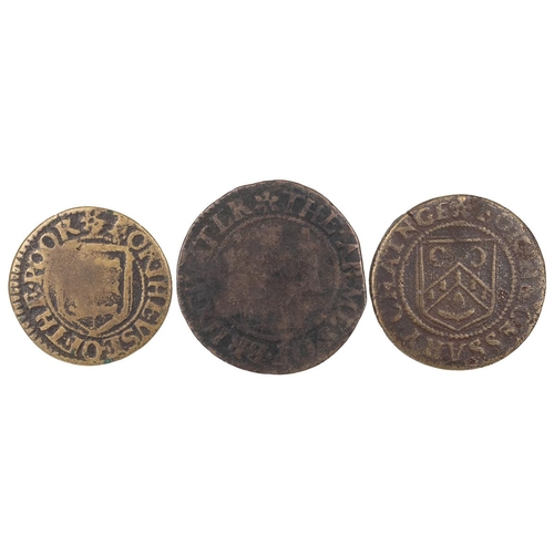 211 - Three (3) 17th-century tokens, including 1669 Great Yarmouth, Norfolk Farthing (BW 286); 1666 Bridge... 