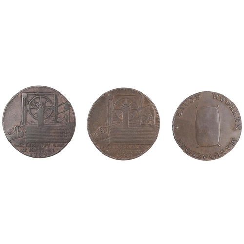 226 - Three (3) Shropshire copper Halfpenny tokens, including 1792 Coalbrook Dale, Iron Bridge (DH 12); 17... 