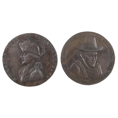 231 - Two (2) Suffolk copper Penny tokens, including 1794 Bury, Cornwallis, Decks Post Office (DH 4); and ... 