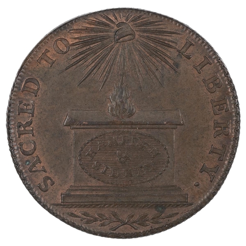 220 - Charles Stanhope, Political and Social copper Halfpenny token (DH 1040). Obverse: bust, left, 'STANH... 