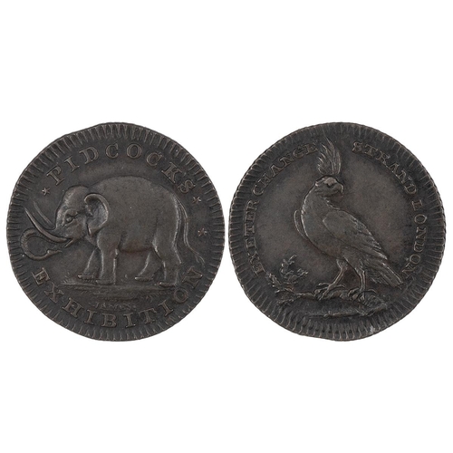 221 - J&G Pidcock, Middlesex copper Farthing token (DH 1067). Obverse: elephant, 'JAMES' beneath, 'PID... 