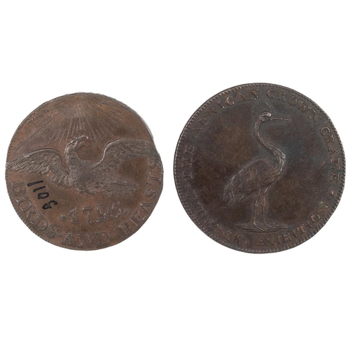 219 - Two (2) J & G Pidcock, Middlesex copper Halfpenny tokens, including Eagle flying, Dublin or Lond... 