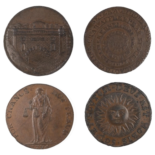 238 - Four (4) Gloucestershire, Hereford and Oxfordshire copper Halfpenny tokens, including 1795 (MDCCXCV)... 