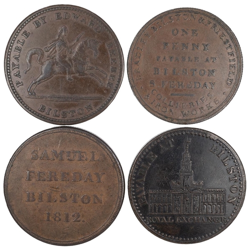 246 - Four (4) Bilston, Staffordshire copper Penny tokens, including 1812 Edward Beebee, seven jewels (W 3... 