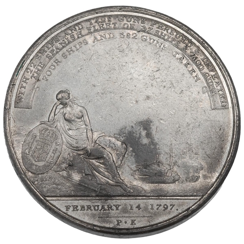 256 - 1797 Battle of Cape St Vincent white metal medal, Hancock and Kempson (Eimer 881). Obverse: left-fac... 