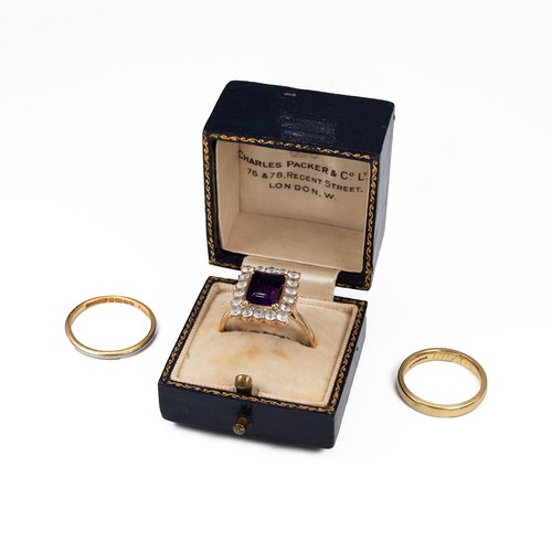 5 - 22ct gold wedding band, 2.56 grams, along with a 18ct gold wedding band, 4.71 grams, along with a 9c... 