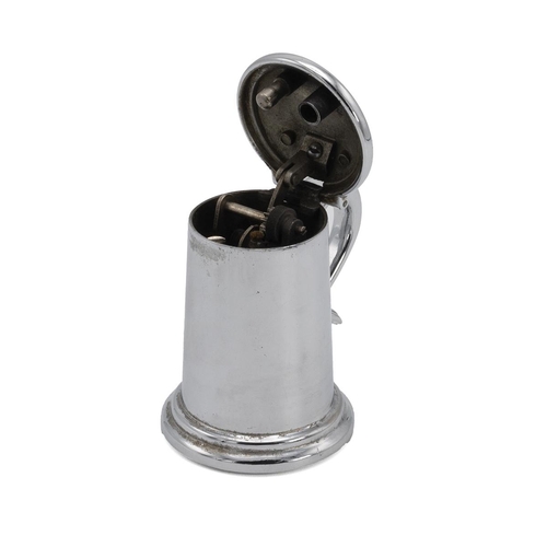 22 - Dunhill, silver plated novelty lighter in the form a tankard, 9cm high.