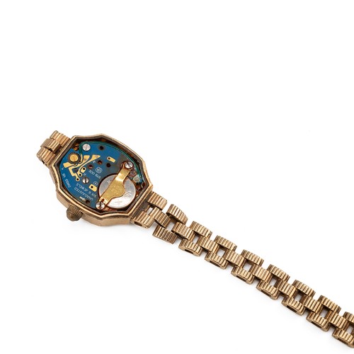 32 - 9ct gold H. Samuel lady's watch and strap, 13.89 grams.