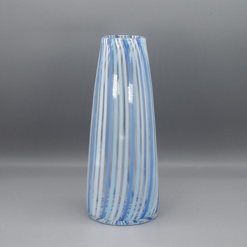 74 - Attributed to Dino Martens for Aureliano Toso glass, vintage glass vase of tapering form with blue a... 